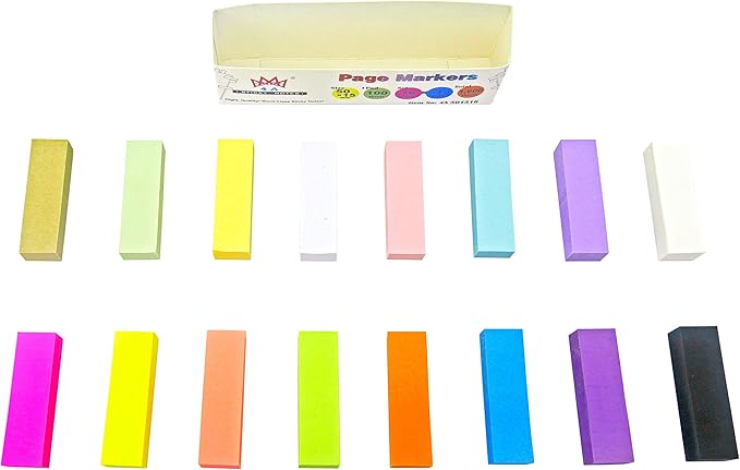 4A 2 Packs Sticky Note Tabs Flags 0.6 x 2 Inches, 16 Colors, Small Sticky Notes Page Markers Book Index Tabs for Office School Supplies, 100 Sheets/Pad, 16 Pads/Pack, 3200 Sheets Total, 4A 501516x2