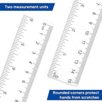 Zonon 100 Pcs 6 Inch Rulers Bulk Clear Plastic Flexible Straight Rulers with Inches and Centimeters First Day of School Gift for Students Back to School Office Supplies