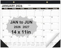 Desk Calendar 2026-2027, 14" X 11" Desktop Calendar 2026-2027, 18 Months Calander Runs from Jan. 2026 to Jun. 2027, Academic Monthly Planner for Home School Office (White and Black)