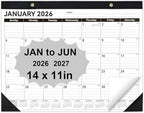 Desk Calendar 2026-2027, 14" X 11" Desktop Calendar 2026-2027, 18 Months Calander Runs from Jan. 2026 to Jun. 2027, Academic Monthly Planner for Home School Office (White and Black)