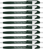 SyPen Personalized Pens With your Custom Logo or Text-1000 Pack Bulk-for Businesses, Parties, and Events, Custom Printed Slim Ballpoint Click Pens, Green Barrel Color, Black Ink