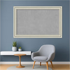 Amanti Art Silver Framed Magnetic Board 30x46 Large Vision Board for use with Magnets, 100% Metal Sheet to Display Items as Office Decor or for Home Organization in mudroom, Kitchen or Kids Room
