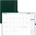 POPRUN Monthly Planner 2026-2027 (Large-8.25'' x 11.75''), 16 Months Calendar(Dec 2025-Mar 2027) Appointment Book with Stair Tabs, Inner Pockets, Pen Holder, PU Leather Softcover - Dark Green