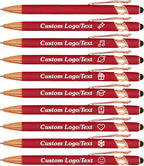 CRME Bulk Custom Pens Personalized Customized Engraved Writing Pen with Name Logo Retractable Ballpoint Pens Black Ink for Back to School,Home,Office,Teacher Supplies Metal Material Wine Red Pen