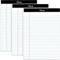 Alitte Legal Notepads 8.5 x 11, Pack of 3 - Perforated Wide Ruled Writing Pad - Premium Thick Paper, No Ink Bleeding - Blank Legal Pads For Home, Office, School, Business - 50 Sheets Per Notebook