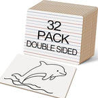 32 Pack Small White Boards, 9"x12" Mini Portable Handheld Learning Whiteboards, Double Sided Personal Dry Erase Boards with Lines for Kids, Students, Teachers Classroom School Pack
