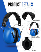 Copkim 12 Pcs Hearing Protection Ear Muffs NRR 28dB Noise Reduction Headphones Shooting Ear Protection Earmuffs(Blue)