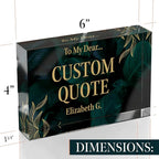 Custom Acrylic Sign Personalized, Custom Desk Name Plate, 18 Styles, (4"x6"), With Gift Box, USA Made by Acryluxe. (Luxurious)