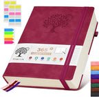 PERCUN A4 Lined Journal Notebook，365 Page Large Leather Journals for Writing Women Men，Hardcover Notebook with 100Gsm Thick Pages for Travel，Work，School，College Ruled, Daily Diary (8.5" x 11.4")