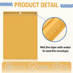 Motipuns 25 Pcs Manilla Envelopes 14 x 18 Inch Large Clasp Envelope Catalog Envelopes with Clasp Closure for Mailing Thick Documents Home, Business, Legal or School Storing Mailing (Golden)