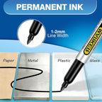 SFAIH Red Permanent Markers Bulk - 24 Pack, 1s Quick Dry, Fine Point Permanent Markers for Paper Plastic Glass Metal Wood, Waterproof, Kitchen Classroom Office, Doodling, Marking, Non-Fading