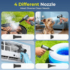 Sestin Compressed Air Duster, 130000RPM Brushless Motor, Super Power Air Duster Electric, Aluminum Alloy Body, Dust Blower with Fast Charging for Car, Computer, Keyboard, Outdoors and House