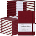 LYDTICK 20 Pack Journals for Writing College Ruled Notebooks Journal in Bulk, Hardcover Notebooks (200Pages) for Note Talking, Lined Bullet Journals for Home School Office, 5.7"x8.4", Red