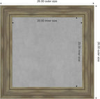 Amanti Art Grey Framed Magnetic Board 26x26 Medium Vision Board for use with Magnets, 100% Metal Sheet to Display Items as Office Decor or for Home Organization in mudroom, Kitchen or Kids Room