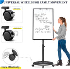 Mobile Whiteboard – 36 x 24 inches Portable Magnetic Dry Erase Board, 3' x 2' Stand Easel White Board Dry Erase Easel Standing Board w/Flipchart Hooks (Black)