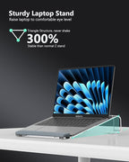 JCZT Clear Acrylic Laptop Stand for Desk, with Wrist Rest, Ergonomic Detachable Mount Compatible with 10-17'' All Laptops Such as MacBook Air Pro/HP/Dell/Lenovo