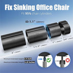 Office Chair Cylinder Replacement - Sytopia Fix Sinking Office Chairs, 4 Pieces Clamps for Height Extenders, up to 5 Inches, Stop Cylinder from Sinking, No Tools required, Fit for 95% Swivel Piston