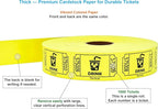 Tacticai 1000 Raffle Tickets, Drink, Yellow (1 of 8 Colors), Single Roll for Events, Entry, Class Reward, Fundraiser & Prizes