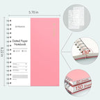 EMSHOI A5 Spiral Notebook Bullet Dotted journal, Small 5.7" X 8.22", 300 Pages/150 Sheets, 100gsm Dot Grid Paper, Waterproof Hardcover, for Office School Women Men Work Writing Notes-Pink