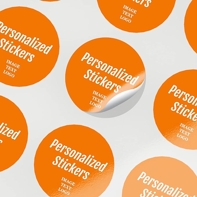 Custom Stickers for Business Logo & Personalized Stickers Text Name Image Photo for Small Business 10,100,120pcs