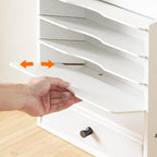 HOOBRO Wall File Organizer, Mail Organizer Wall Mounted, Wooden Literature Organizer, Construction Paper Organizer with Drawer Storage and 2 Hooks, for Office, Classroom, Home, White WT14WF01