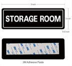 Storage Room Sign - Premium Durable Acrylic Material, Super Strong Self-adhesive, Quick Installation, Suitable for Your Home and Business (9 × 3 Inches, Black)