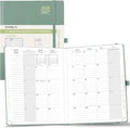 POPRUN Monthly Planner 2026-2027, Large-8'' x 10'', 18-Month Calendar Book (Jan.26 - Jun.27), Calendar Planner with Monthly Tabs, Storage Pocket, Hardcover, 100 GSM Paper - Midnight Green