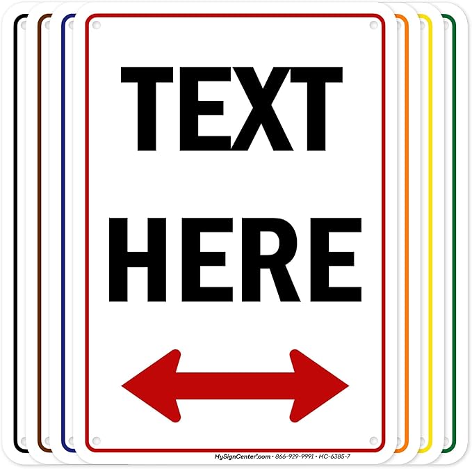 Custom Arrow,Custom Directional Sign, Two Way Arrow,7x10 Inches, 55 mil thick HDPE (high density polyethylene) Made in USA by My Sign Center