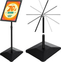 VAIIGO 11"x17" Pedestal Poster Sign Holder Stand with Heavy Duty Solid Steel Base, Adjustable Floor Standing Sign Holder for Vertical and Horizontal View Sign Super Stable Displayed Stands, Black