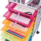 Giantex 10 Drawer Rolling Storage Cart Scrapbook Paper Office School Organizer (Multicolor)