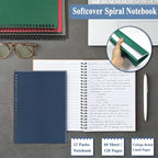 GINMLYDA Small Spiral Notebook 12Pack, 120 Lined Pages 8.25x5.50 Inches Spiral Journal Kraft Cover Notebooks & Writing Pads for School Home Office Aesthetic Sketch Drawing Note