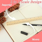 QTLCOHD 144 Pack 12 Inch Wooden Ruler, Pine Wood Measuring Rulers Bulk for Students Classroom, Home, Office, 2 Scale, 30 cm