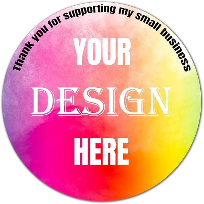 Custom 100-500 Stickers with Any Image Logo and Text. Personalized Labels for Business Logo, Thank You Notes, etc. (Circle, 3 Inch)