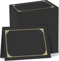 HAUTOCO 120 Pcs Certificate Holders, Black Diploma Folders Document Covers with Gold Foil Border for Letter Size 8.5x11 Cardstock, Award, Graduation