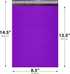 Purple Poly Bubble Mailers 8.5x14.5 inch #3 | Self Seal Padded Envelopes | Cushioned Bubble Mailer | Usable Size 8.5x13.5 | WaterProof | Lightweight mailing Shipping Bags | 100 Pack Bulk