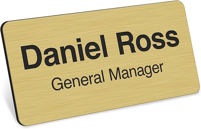 Custom Engraved Name Tags, Magnetic Tags, Personalized Name Tags, 1.5 x 3 Inches, Durable Engravable Impact Acrylic Material, Made in the USA by My Sign Center (Classic Rectangle)