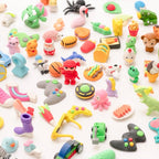 CLOCK KING 132pcs 3D Cute Kids Erasers, Random Desktop Pet Toys Gifts, Classroom Rewards Kids Party Gifts, Various Styles Such as Animals, Food, Plants, Space, Princess, Sports, Halloween, Christmas