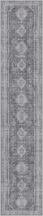 GENIMO Runner Rug 2x7 Non Slip Machine Washable Hallway Runner Rug, Low Pile Lightweight Rugs for Entryway, Hallway, Kitchen and Corridor, Vintage Grey