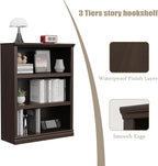 Bevfint 43 in Tall Bookcase, 3-Tier Bookshelf Open Storage, 33 inch Wide Floor Standing Indoor Furniture, Book Cases for Home School Library Office Bedroom Kids, Dark Cherry 3 Tiers
