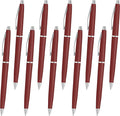 DISCOUNT PROMOS Langham Ballpoint Pens Set of 10, Bulk Pack - Black Ink, Great for Office, School, Business, Tradeshows - Burgundy