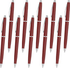 DISCOUNT PROMOS Langham Ballpoint Pens Set of 10, Bulk Pack - Black Ink, Great for Office, School, Business, Tradeshows - Burgundy
