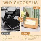 SHIQIKEJIPTY 4x6 Wood Index Card Holder Wooden Index Card Box Cards Display Stand Notecard Box Business Cards Organizer Post Cards Case for Business Desk Office Home School Capacity 300 Sheets