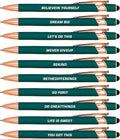 CRME 10pcs Inspirational Ballpoint Pens Set Different Copywriting Combination Black Ink Pens Basics Office Supplies Funny Office Gifts Company Event Party Inspirational Gifts