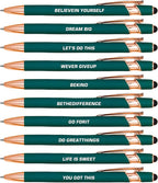 CRME 10pcs Inspirational Ballpoint Pens Set Different Copywriting Combination Black Ink Pens Basics Office Supplies Funny Office Gifts Company Event Party Inspirational Gifts