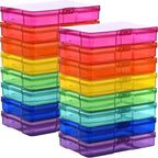 ALINK Photo Storage Box with Handle, 4" x 6" Photo Organizer Storage Container with 16 Inner Case and 1 Sheet Blank Labels for Pictures, Arts, Crafts, Sewing, Seeds, Office Supplies - Colored