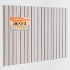 Lightomorrow Bulletin Board, 36 x 24 inches Felt Board Decorative Pin Board, 3' x 2' Cork Board Alternative for Wall, Foldable Photo Board with 20 Pushpins - Oatmeal Stripes