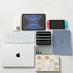 TEFONIA Vertical Laptop Stand Holder 5 Slots, Aluminum Space-Saving Laptop Holder, Adjustable Size Dock Tabletop Desk Organizer 3 Slot + 2 for Apple MacBook/Surface/PC/Tablet/iPad/iPhone (Space Gray)