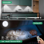 LED Closet Motion Sensor Step Lights, USB Rechargeable Battery Operated Puck Lights, Dimmable Under Cabinet Lighting for Counter,Kitchen,Stairs(3 Pack)