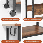 TooCust Computer Tower Stand, Computer & Machine Carts, Computers Towers Floor Stand, PC Towers Shelf, 3-Tier PC Tower Floor Stand with Side Shelf, Mobile Rolling CPU Holder Cart for Home Office