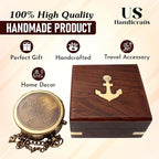 Be Strong and Courageous, Do Not Be Afraid Brass Engraved Compass with Stamped Wooden Case – Inspirational Birthday, Confirmation, and Baptism Gifts